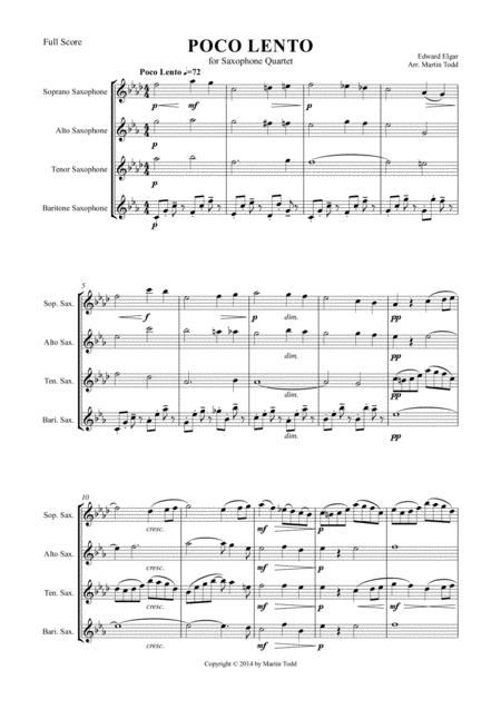 Poco Lento For Saxophone Quartet Satb Page 2