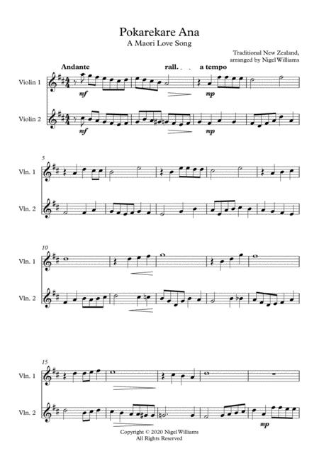 Pokarekare Ana For Violin Duet Page 2