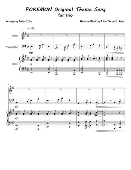 Pokemon Theme For Trio Violin Cello Piano Page 2