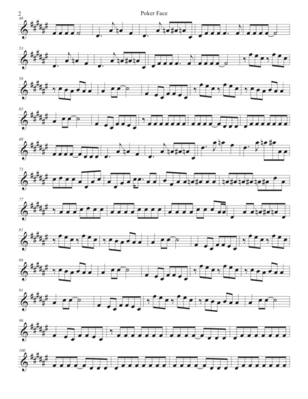 Poker Face Original Key Horn In F Page 2