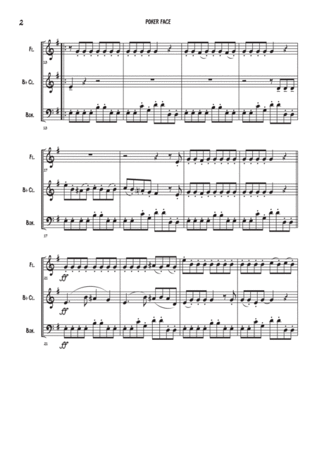 Poker Face Woodwind Trio Page 2