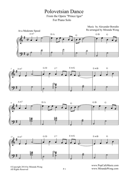 Polovetsian Dances From Prince Igor Romantic Piano Solo Page 2