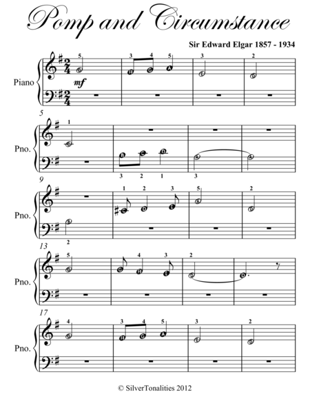 Pomp And Circumstance Beginner Piano Sheet Music Page 2