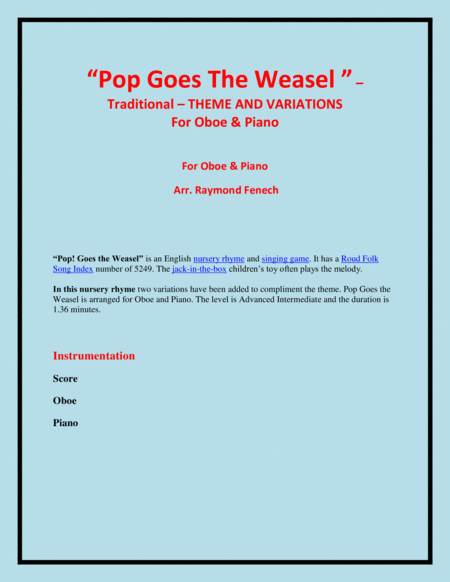 Pop Goes The Weasel Theme And Variations For Oboe And Piano Page 2