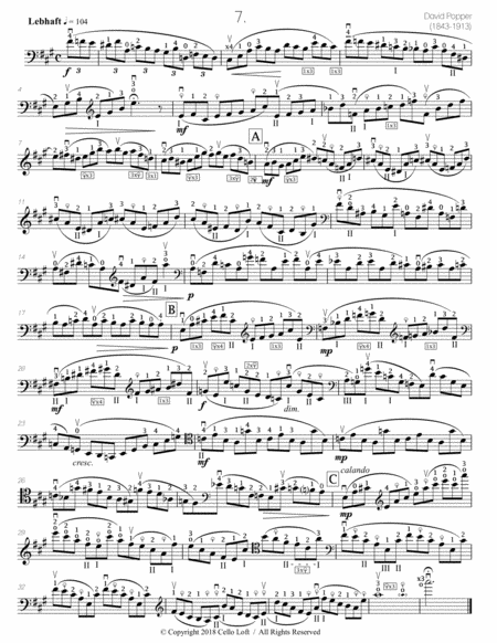 Popper Arr Richard Aaron Op 73 Etude 7 Page 2