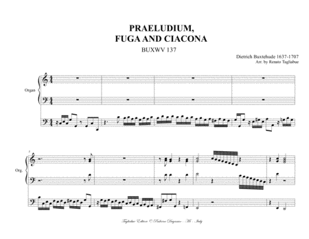 Praeludium Fuga And Ciacona D Buxtehude Buxwv 137 For Organ 3 Staff Page 2