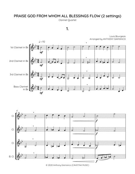 Praise God From Whom All Blessings Flow Clarinet Quartet Page 2