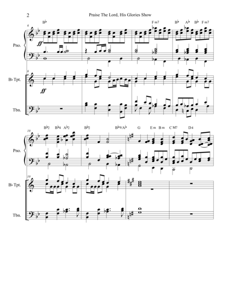 Praise The Lord His Glories Show Lanfair Organ Brass Page 2