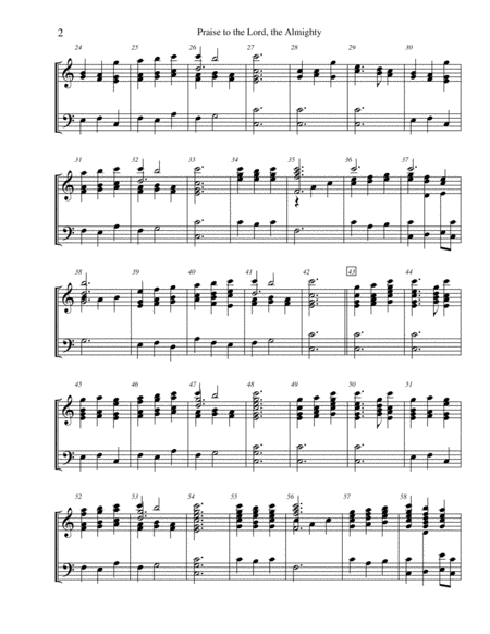 Praise To The Lord The Almighty For 3 Octave Handbell Choir Page 2