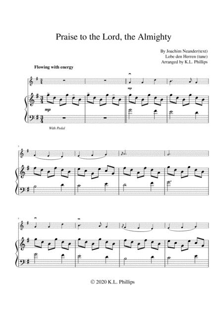 Praise To The Lord The Almighty Violin Solo With Piano Accompaniment Page 2