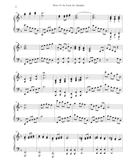 Praise Ye The Lord The Almighty Advanced Piano Page 2