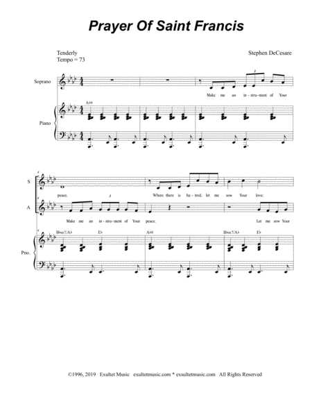 Prayer Of Saint Francis Duet For Soprano And Alto Solo Page 2