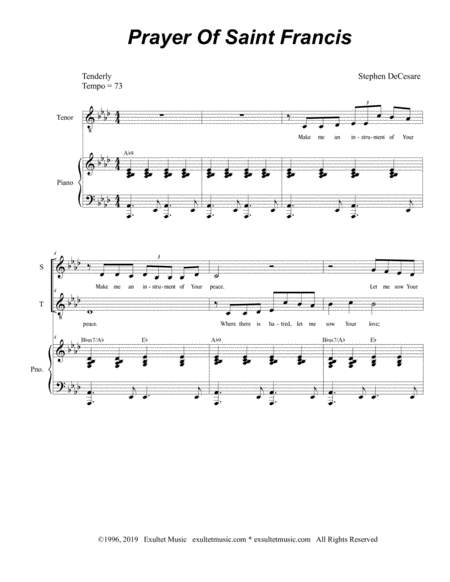 Prayer Of Saint Francis Duet For Soprano And Tenor Solo Page 2