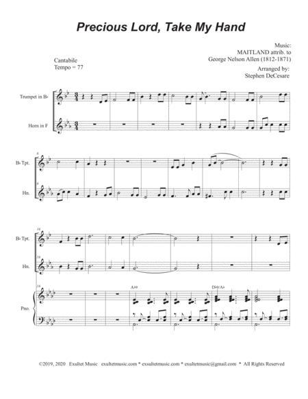 Precious Lord Take My Hand Duet For Bb Trumpet And French Horn Page 2