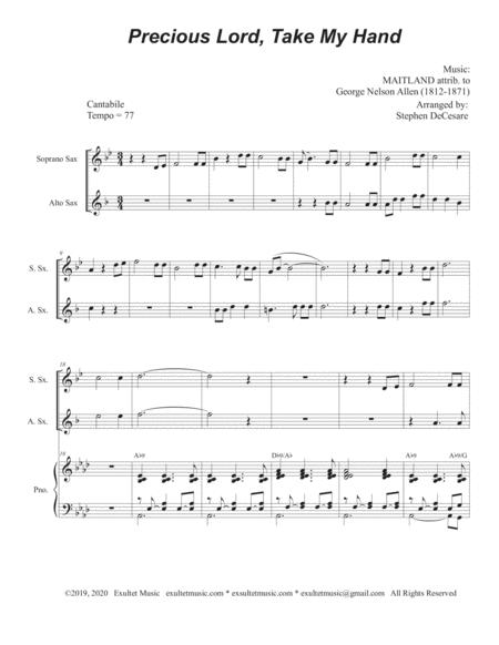 Precious Lord Take My Hand Duet For Soprano And Alto Saxophone Page 2