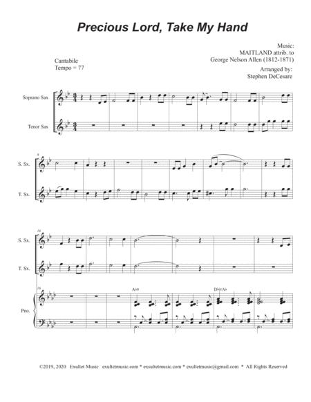 Precious Lord Take My Hand Duet For Soprano And Tenor Saxophone Page 2