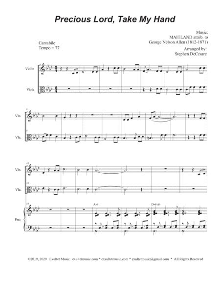 Precious Lord Take My Hand Duet For Violin And Viola Alternate Version Page 2