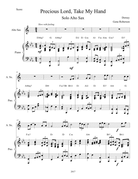 Precious Lord Take My Hand Sax Solo Page 2