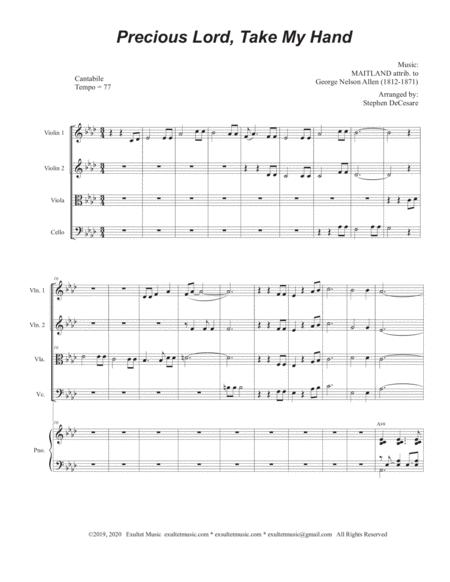 Precious Lord Take My Hand String Quartet And Piano Page 2