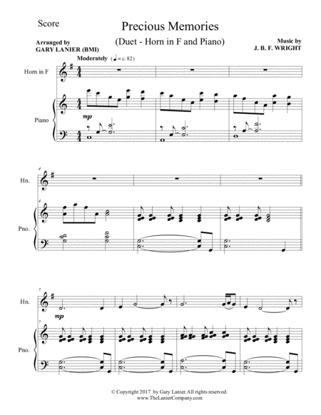 Precious Memories Duet Horn In F Piano With Score Part Page 2