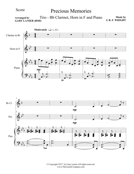 Precious Memories Trio Bb Clarinet Horn In F Piano With Score Part Page 2