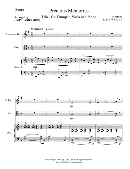 Precious Memories Trio Bb Trumpet Viola Piano With Score Parts Page 2