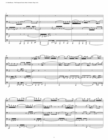 Prelude 01 From Well Tempered Clavier Book 2 Euphonium Tuba Quintet Page 2