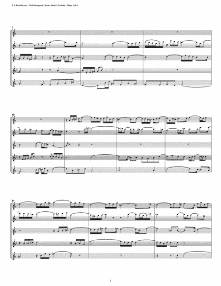 Prelude 01 From Well Tempered Clavier Book 2 Flute Quintet Page 2