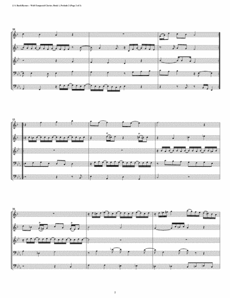 Prelude 02 From Well Tempered Clavier Book 2 Conical Brass Quintet Page 2