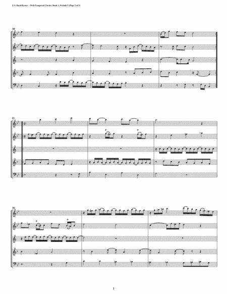 Prelude 02 From Well Tempered Clavier Book 2 Woodwind Quintet Page 2