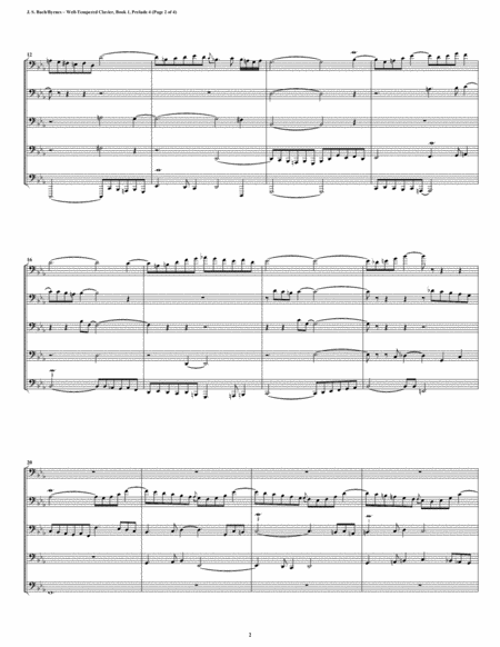 Prelude 04 From Well Tempered Clavier Book 1 Euphonium Tuba Quintet Page 2