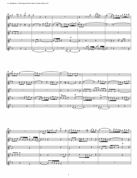 Prelude 04 From Well Tempered Clavier Book 2 Clarinet Quintet Page 2