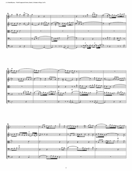 Prelude 04 From Well Tempered Clavier Book 2 String Quintet Page 2