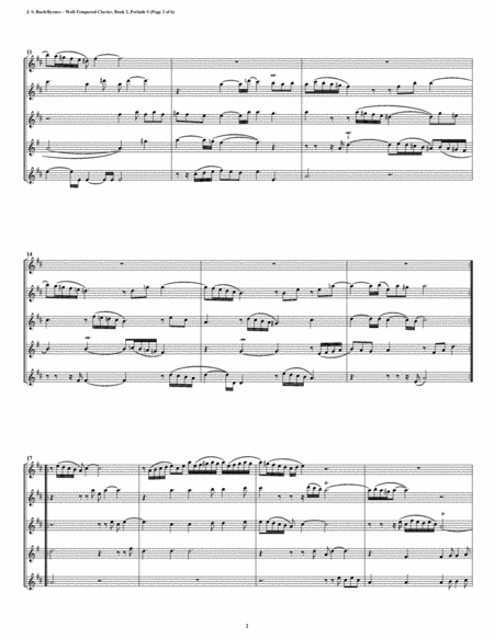 Prelude 05 From Well Tempered Clavier Book 2 Flute Quintet Page 2