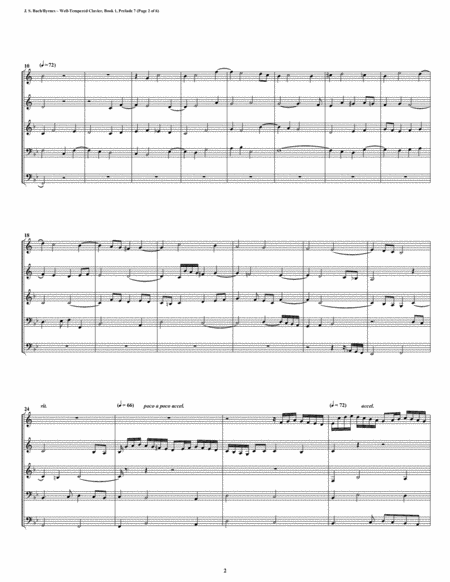 Prelude 07 From Well Tempered Clavier Book 1 Conical Brass Quintet Page 2