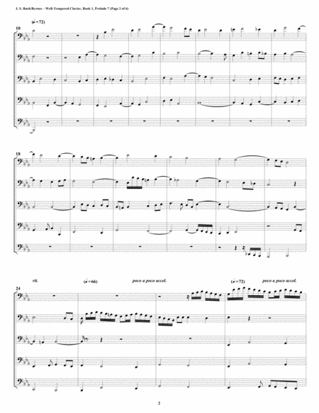 Prelude 07 From Well Tempered Clavier Book 1 Euphonium Tuba Quintet Page 2