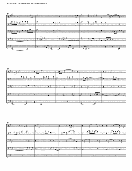 Prelude 07 From Well Tempered Clavier Book 2 Trombone Quintet Page 2