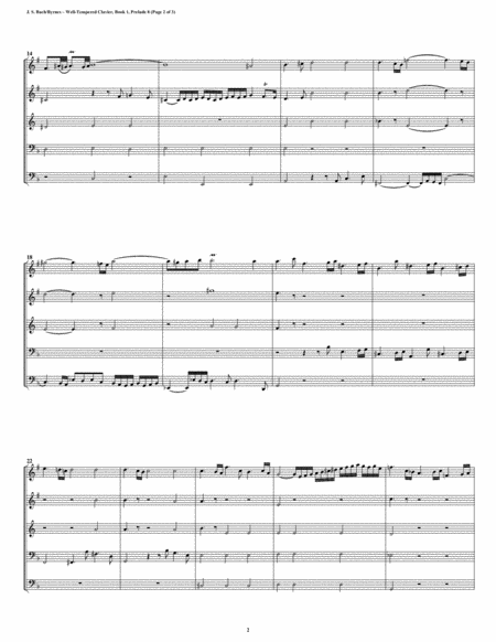 Prelude 08 From Well Tempered Clavier Book 1 Brass Quintet Page 2