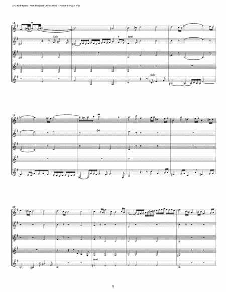 Prelude 08 From Well Tempered Clavier Book 1 Clarinet Quintet Page 2