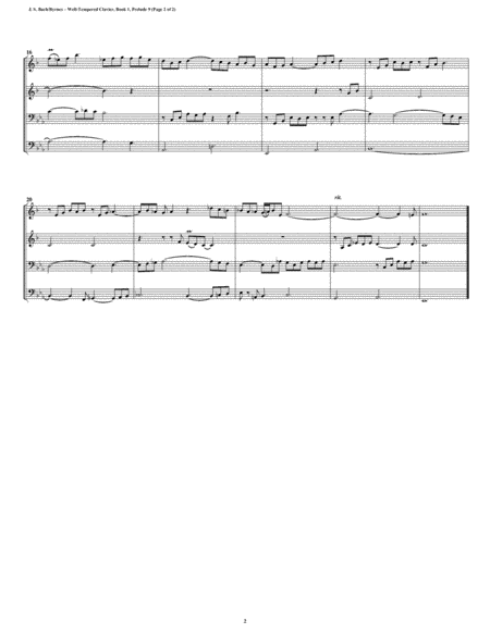 Prelude 09 From Well Tempered Clavier Book 1 Conical Brass Quartet Page 2