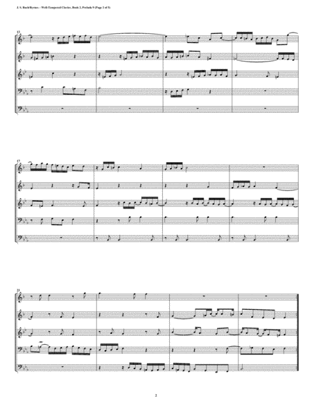 Prelude 09 From Well Tempered Clavier Book 2 Brass Quintet Page 2