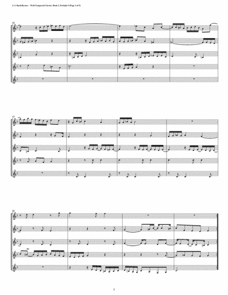 Prelude 09 From Well Tempered Clavier Book 2 Clarinet Quintet Page 2