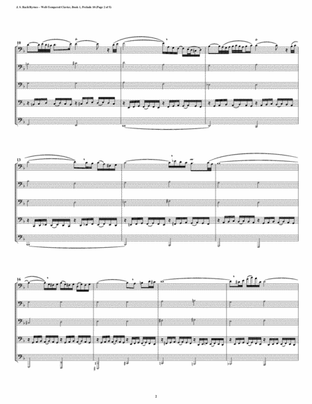 Prelude 10 From Well Tempered Clavier Book 1 Euphonium Tuba Quintet Page 2