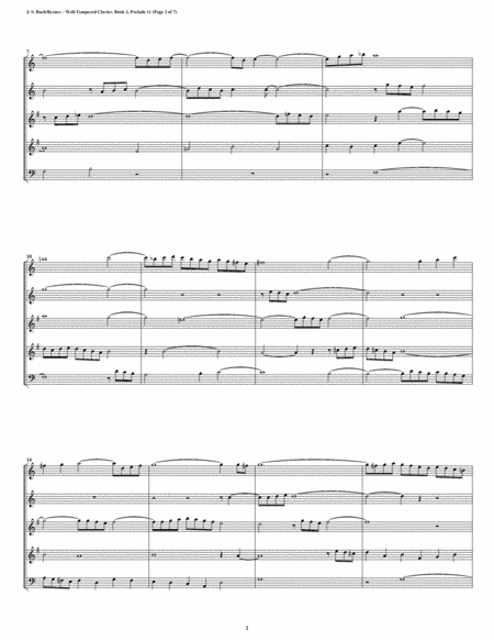 Prelude 11 From Well Tempered Clavier Book 2 Double Reed Quintet Page 2