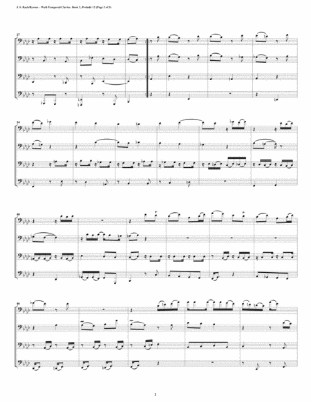 Prelude 12 From Well Tempered Clavier Book 2 By Js Bach Euphonium Tuba Quartet Page 2
