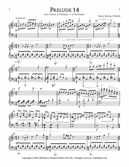 Prelude 14 From Book Of Preludes 1 15 For Piano Page 2