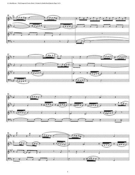 Prelude 16 From Well Tempered Clavier Book 1 Double Reed Quartet Page 2