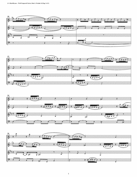 Prelude 16 From Well Tempered Clavier Book 1 Woodwind Quartet Page 2