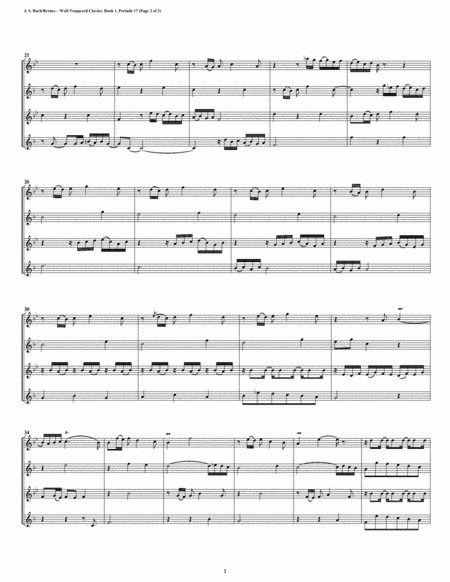 Prelude 17 From Well Tempered Clavier Book 1 Saxophone Quartet Page 2