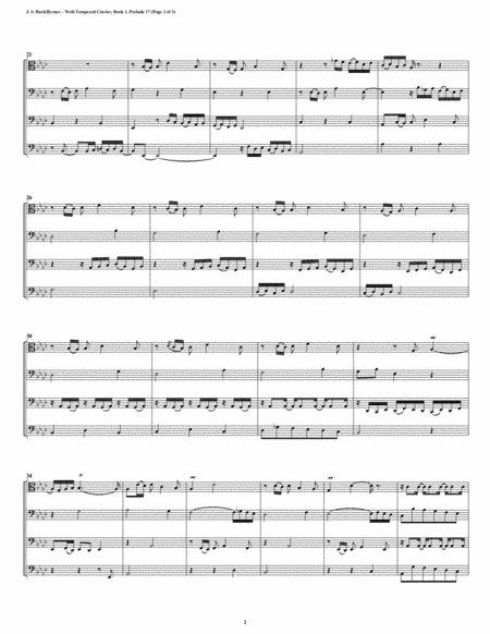 Prelude 17 From Well Tempered Clavier Book 1 Trombone Quartet Page 2